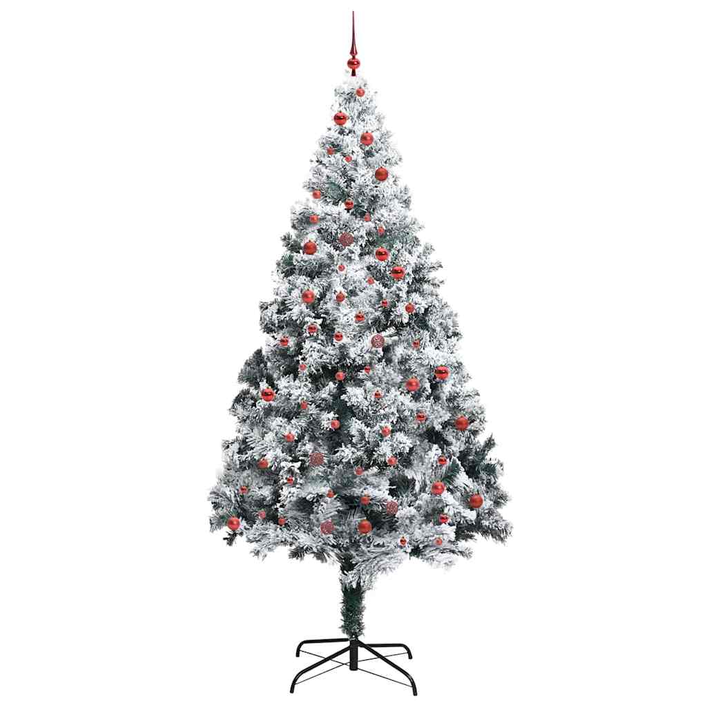 Christmas Tree with Decorative String Lights White 300 cm PVC