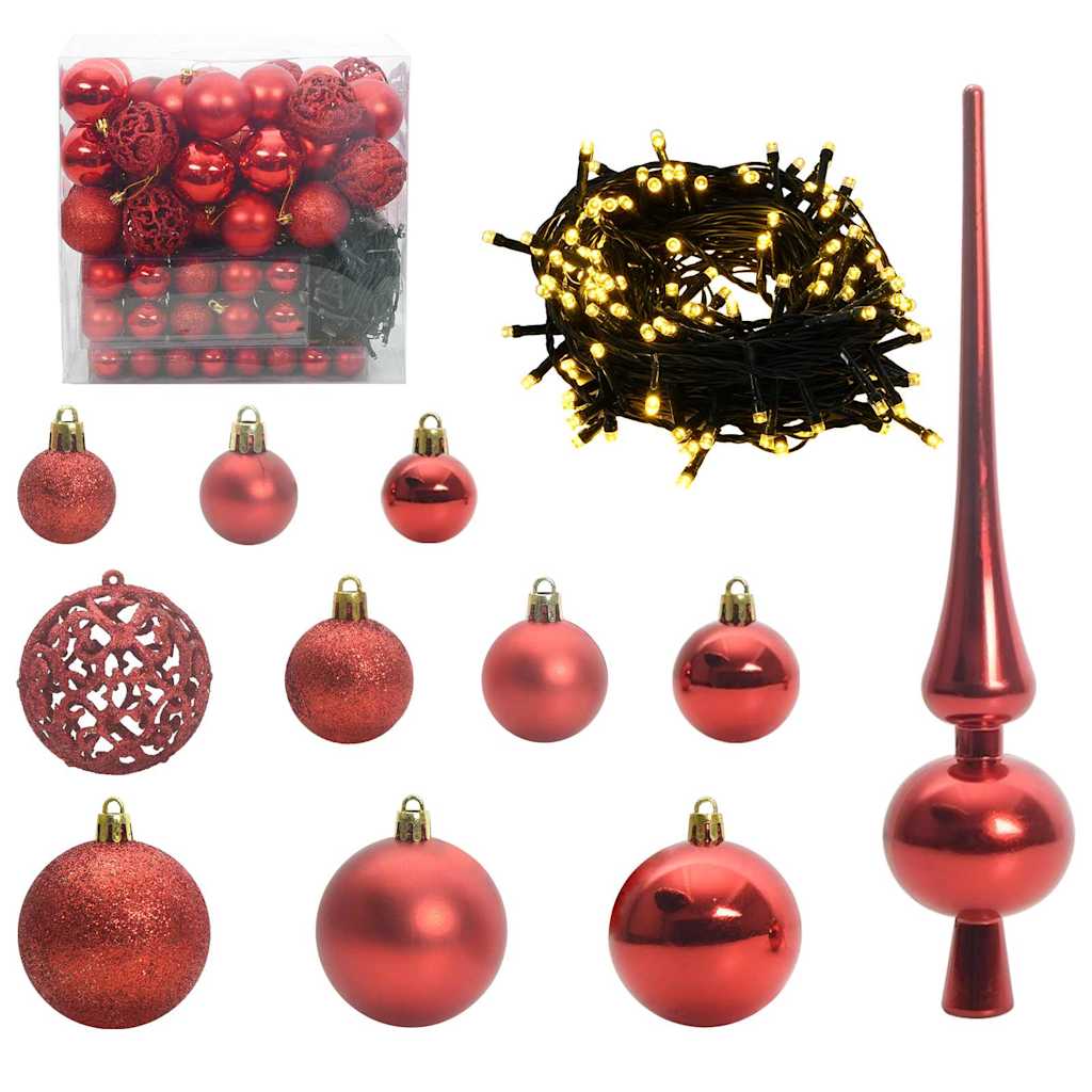 Christmas Tree with Decorative String Lights White 300 cm PVC