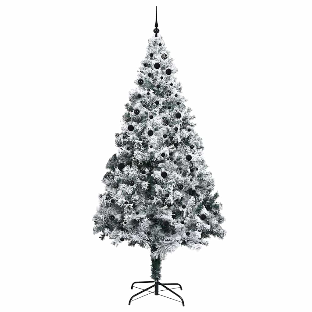 Christmas Tree with Decorative String Lights White 300 cm PVC