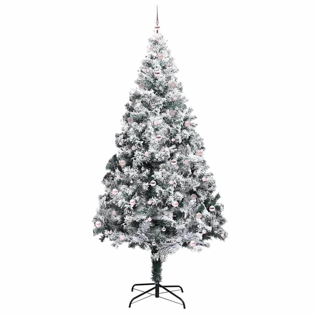 Christmas Tree with Decorative String Lights White 300 cm PVC