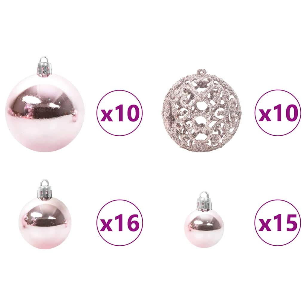 Christmas Tree with Decorative String Lights White 300 cm PVC