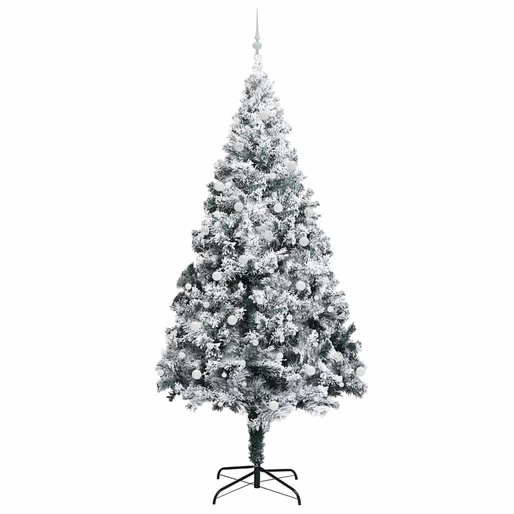 Christmas Tree with Decorative String Lights White 300 cm PVC
