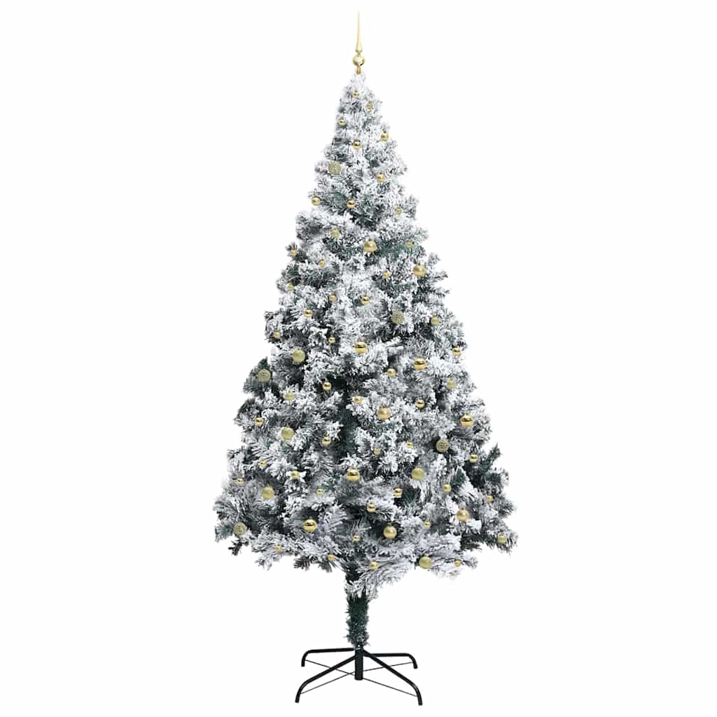 Christmas Tree with Decorative String Lights White 300 cm PVC