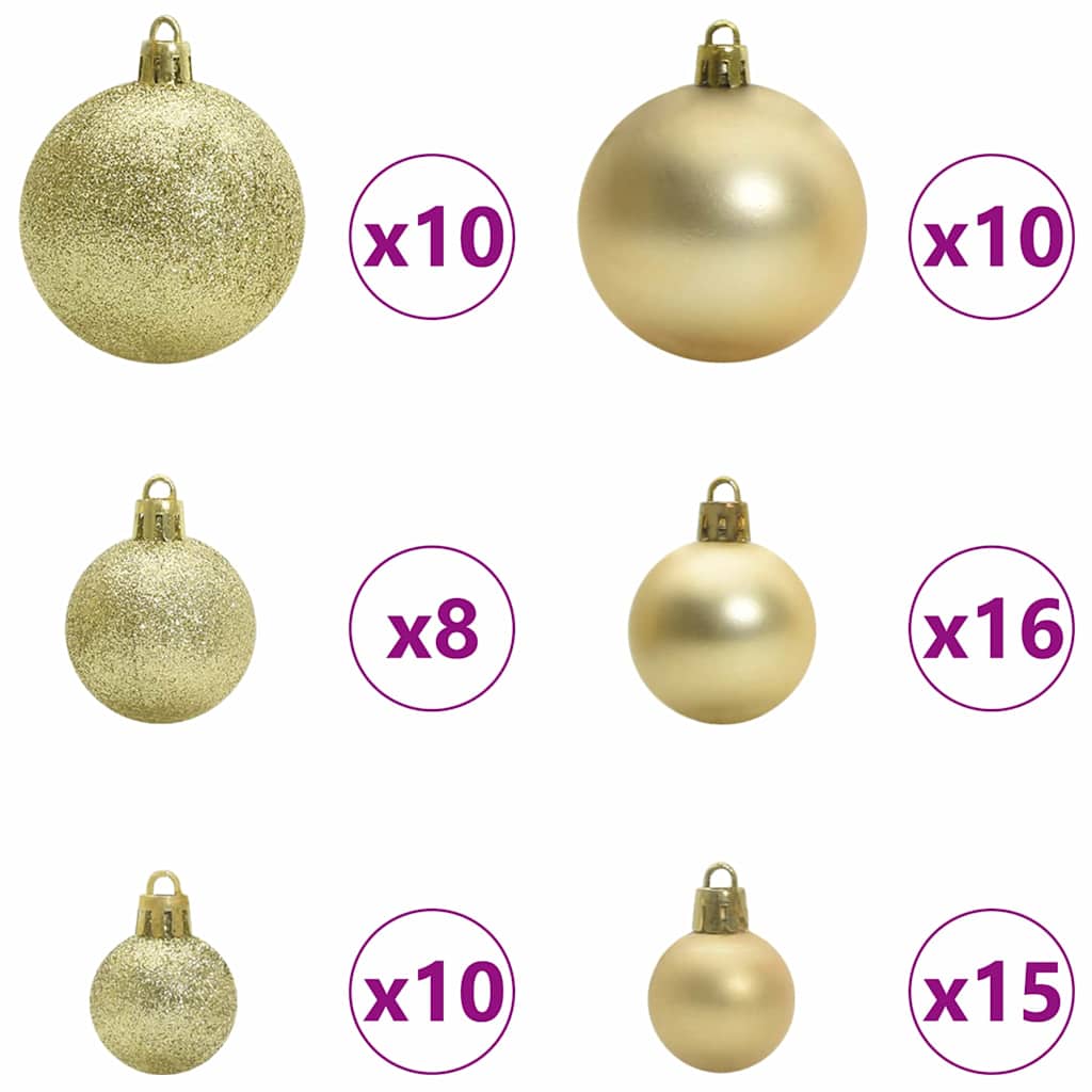 Christmas Tree with Decorative String Lights White 300 cm PVC