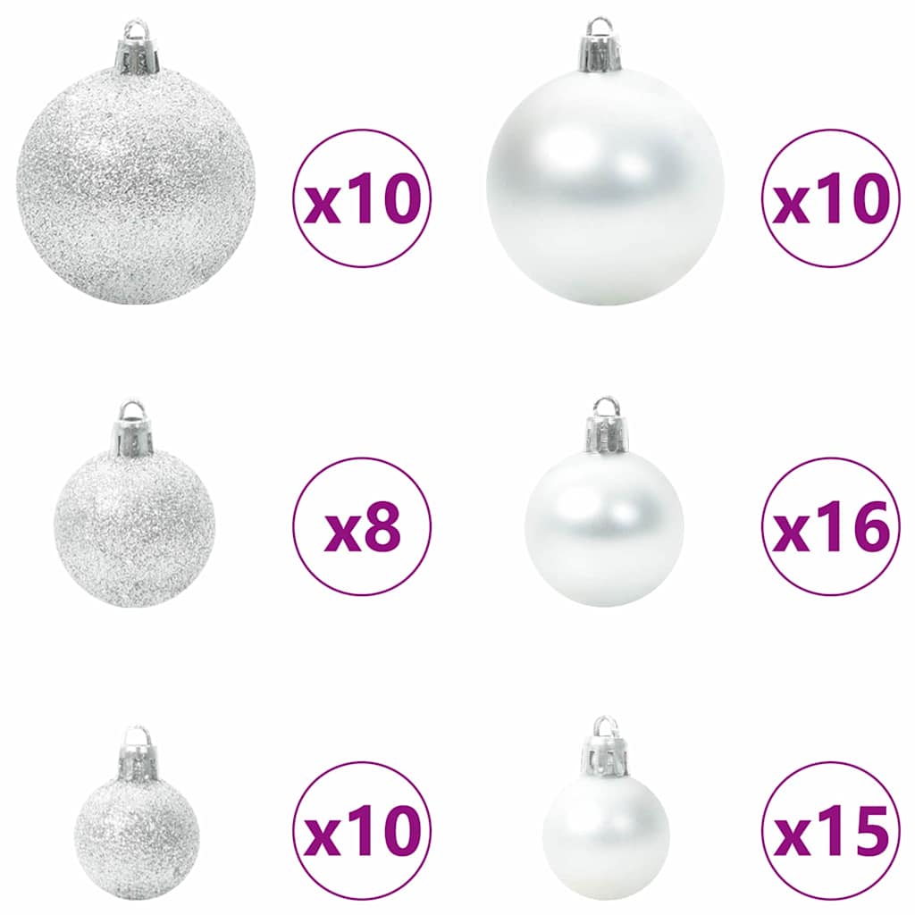 Christmas Tree with Decorative String Lights White 300 cm PVC
