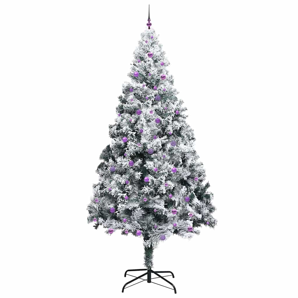 Christmas Tree with Decorative String Lights White 300 cm PVC