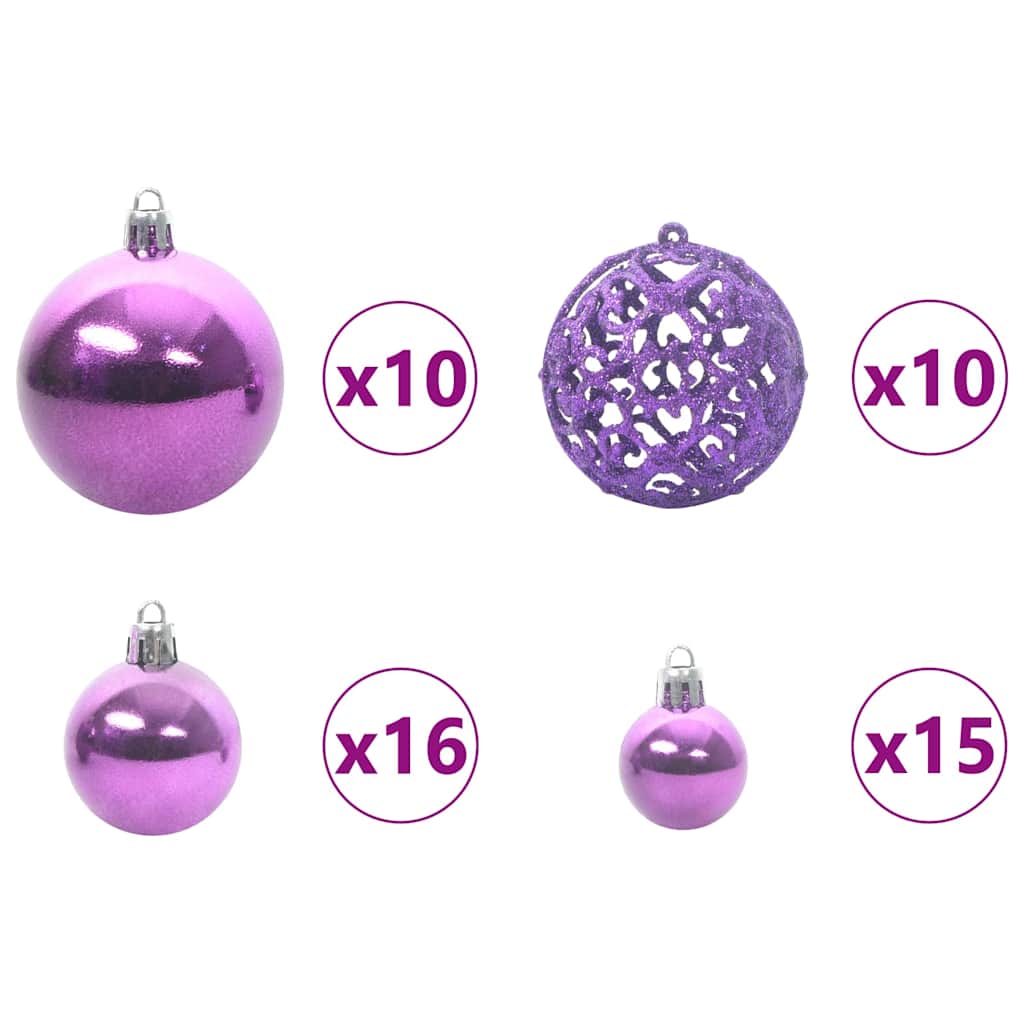 Christmas Tree with Decorative String Lights White 300 cm PVC