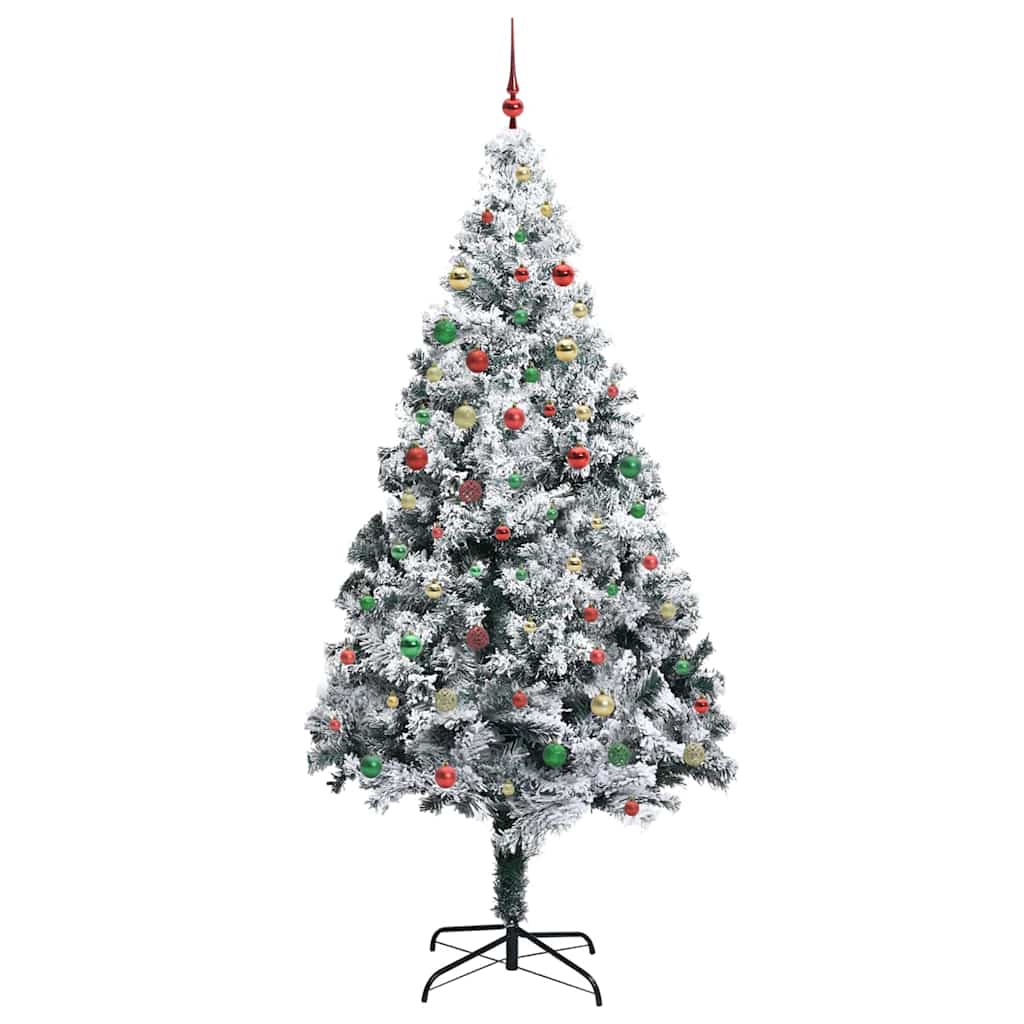Christmas Tree with Decorative String Lights White 300 cm PVC