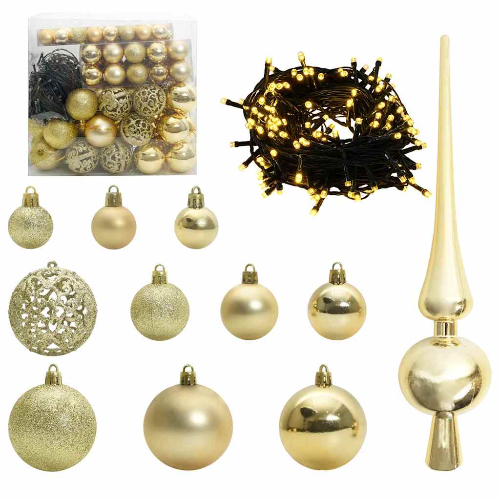 Christmas Tree with Decorative String Lights Green 400 cm PVC
