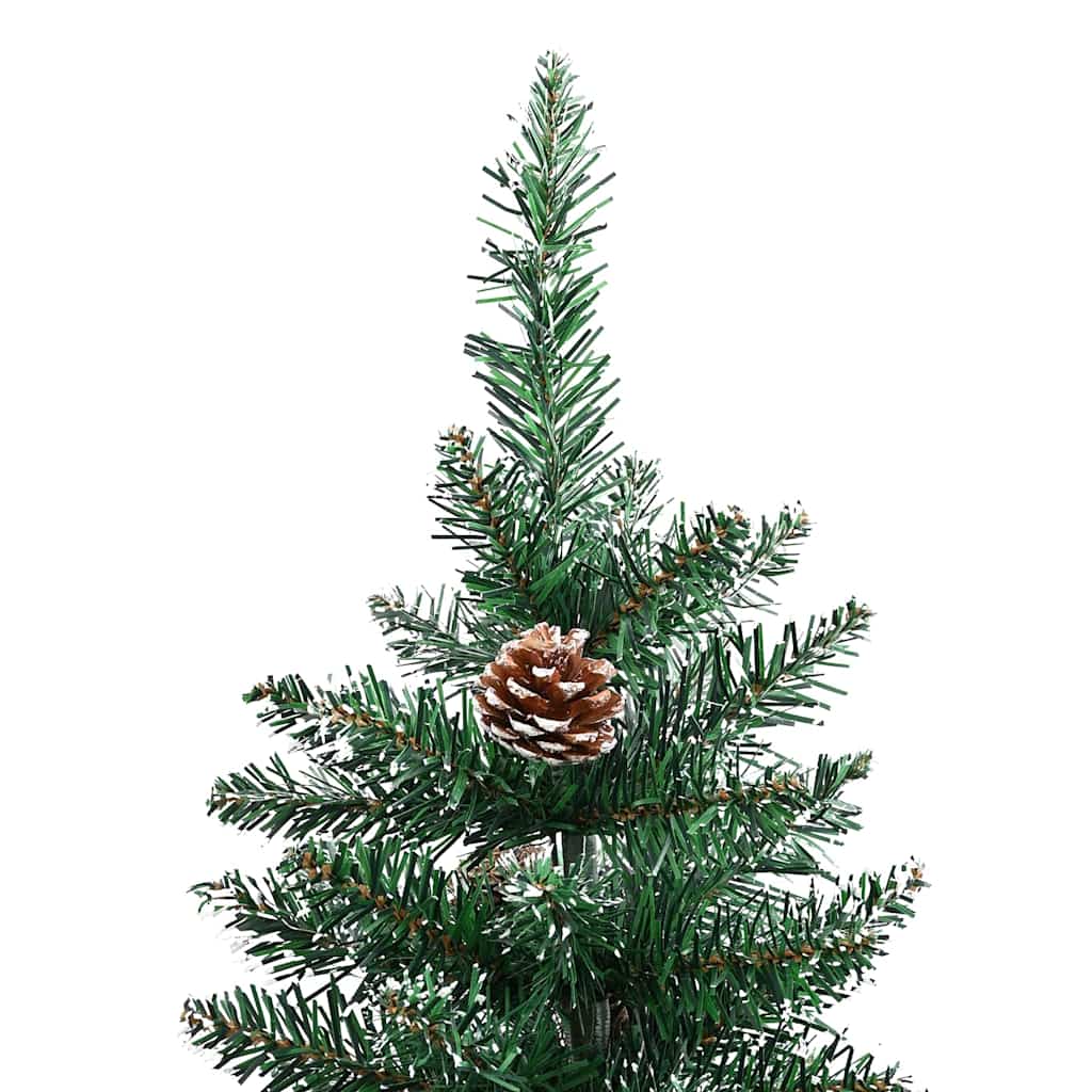 Slim Christmas Tree with 300 LEDs Green and White 180 cm