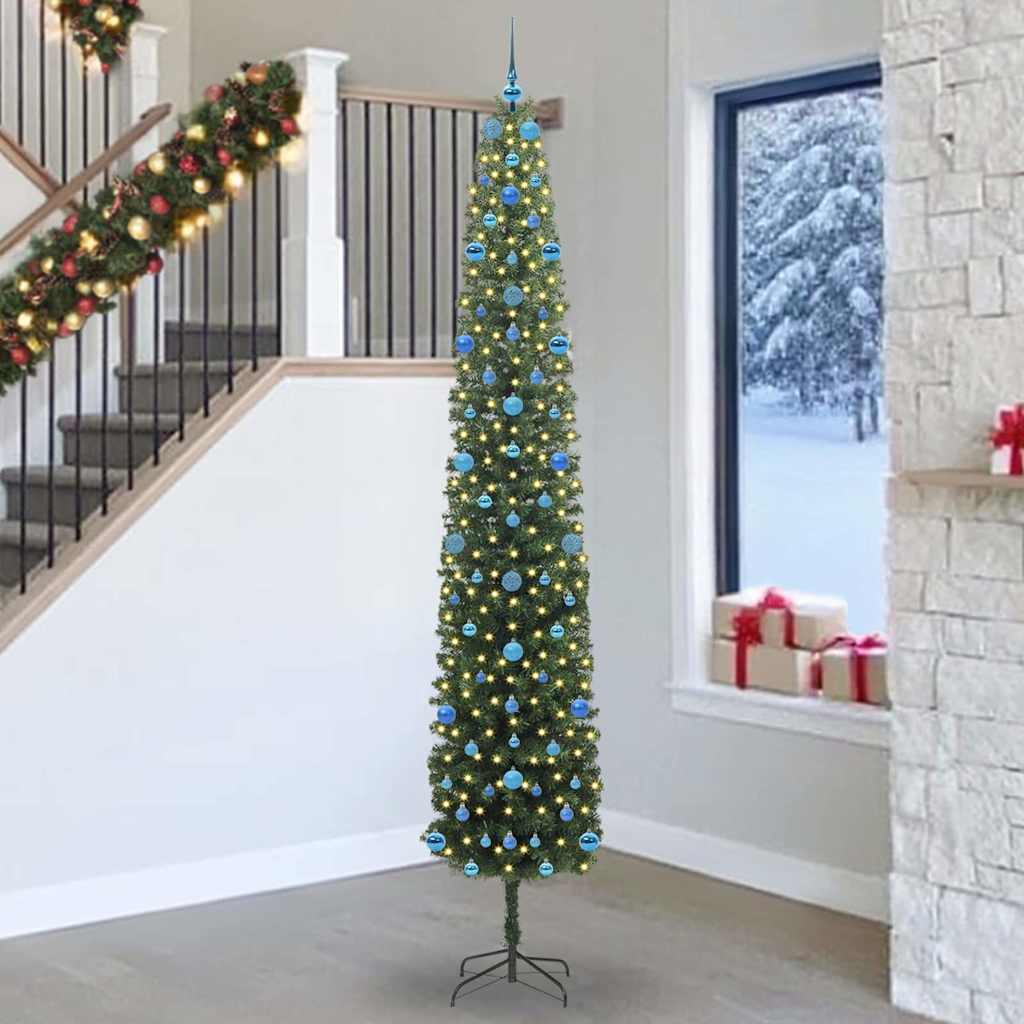 Artificial Christmas Tree with 300 LEDs with Stand Green 270 cm
