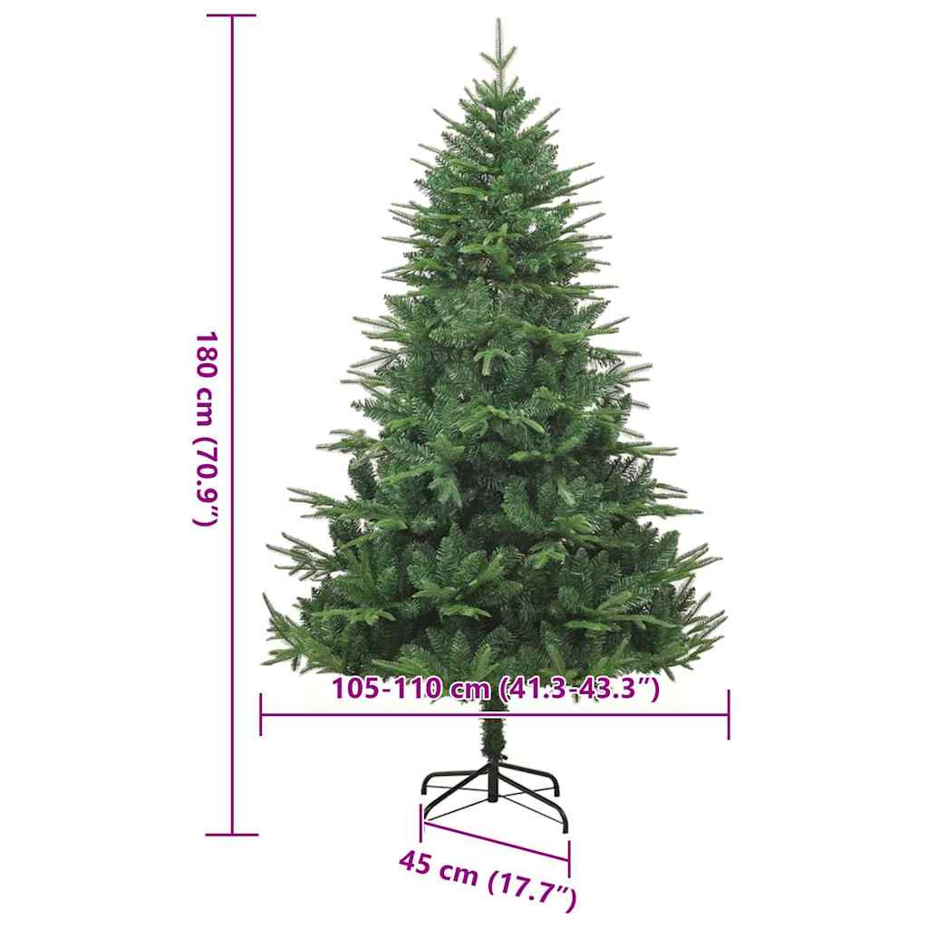 Artificial Pre-lit Christmas Tree Green 180 cm PVC and PE