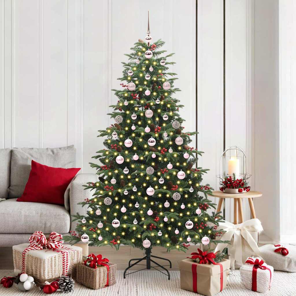 Artificial Christmas Tree with LED Strip Lights Green 180 cm