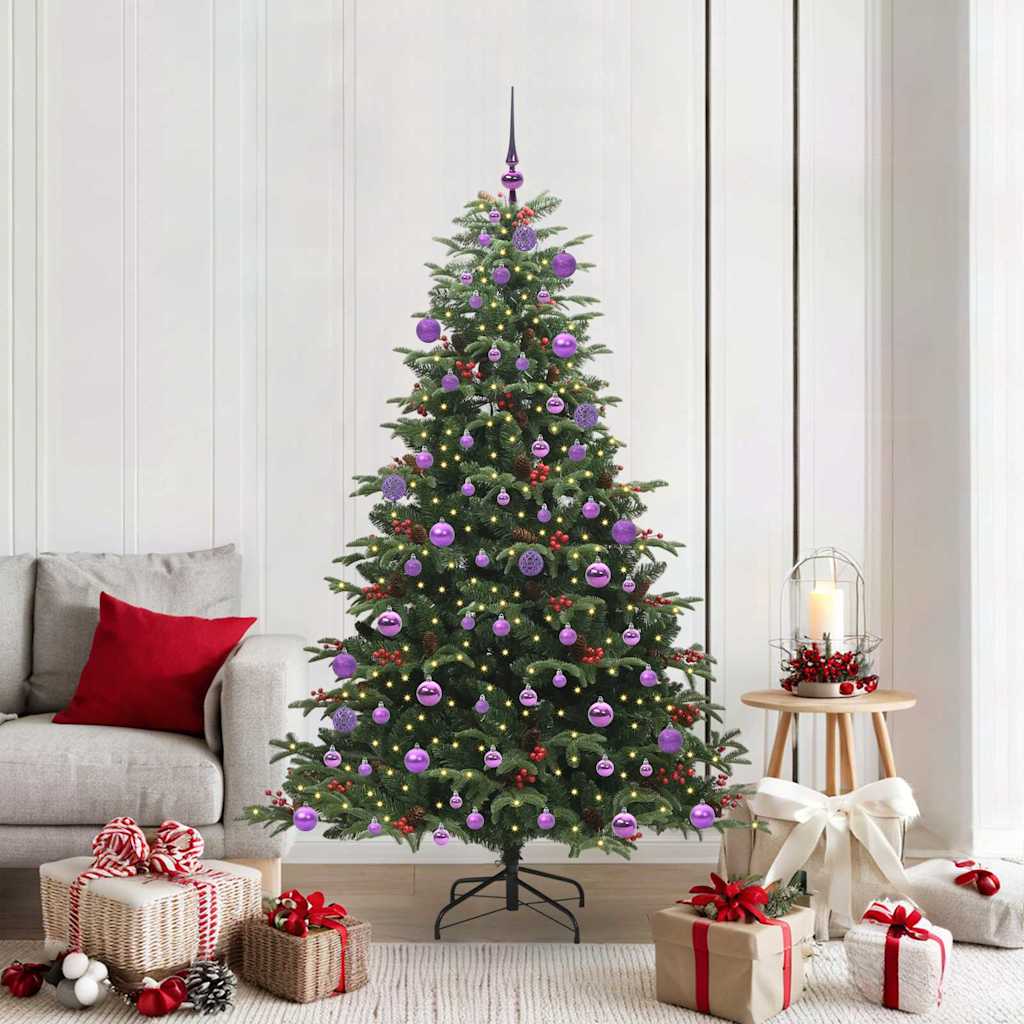 Artificial Christmas Tree with LED Strip Lights Green 180 cm