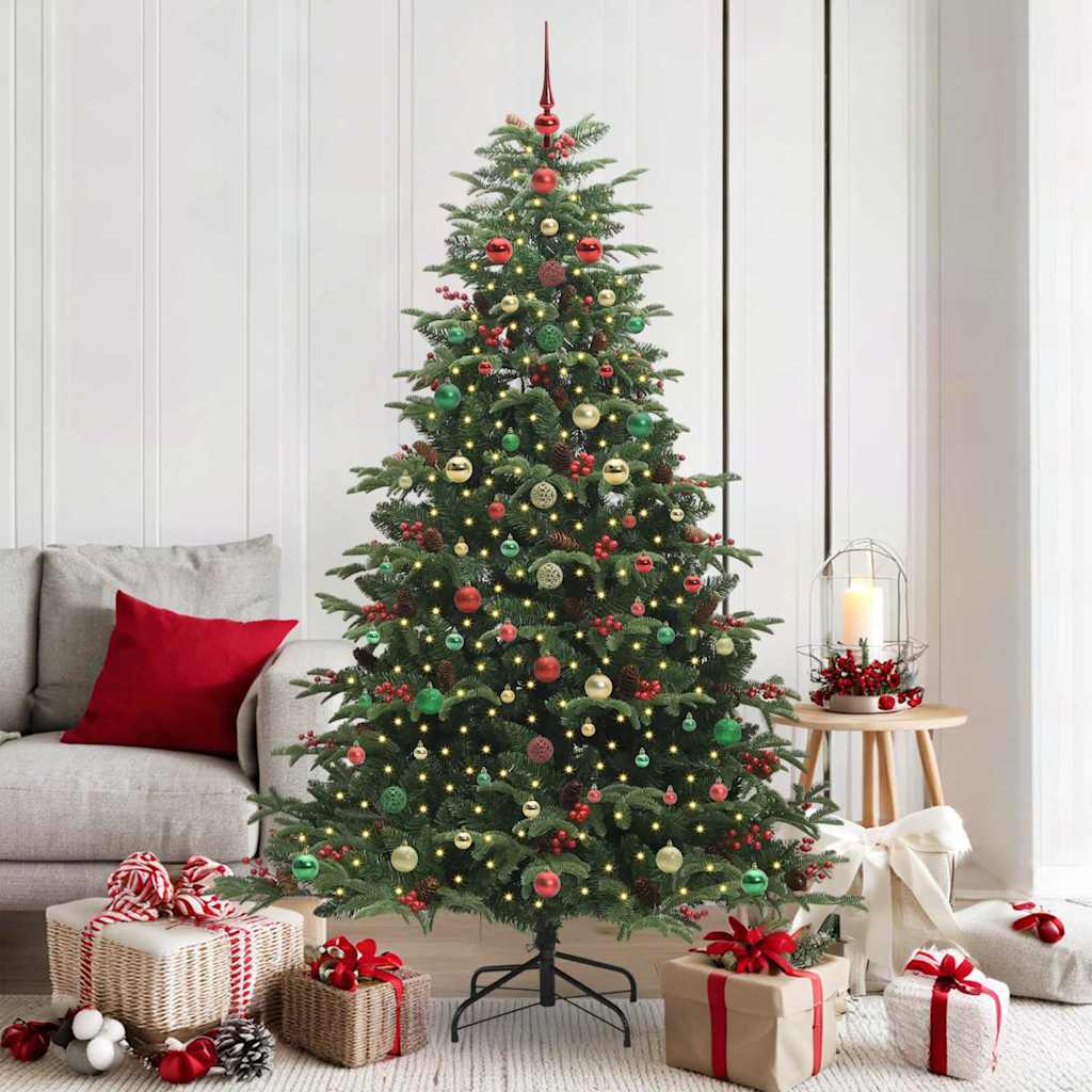 Artificial Christmas Tree with LED Strip Lights Green 180 cm