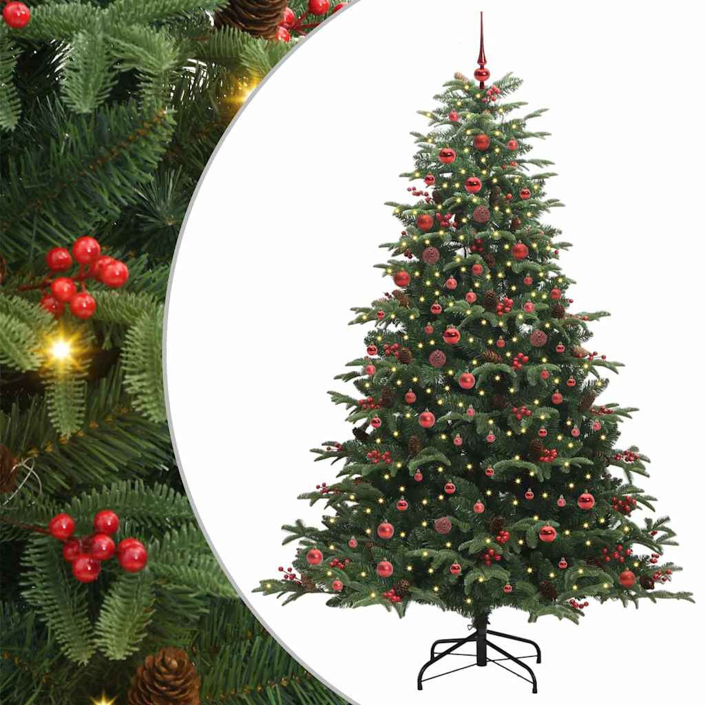 Artificial Christmas Tree with LED Strip Lights Green 210 cm