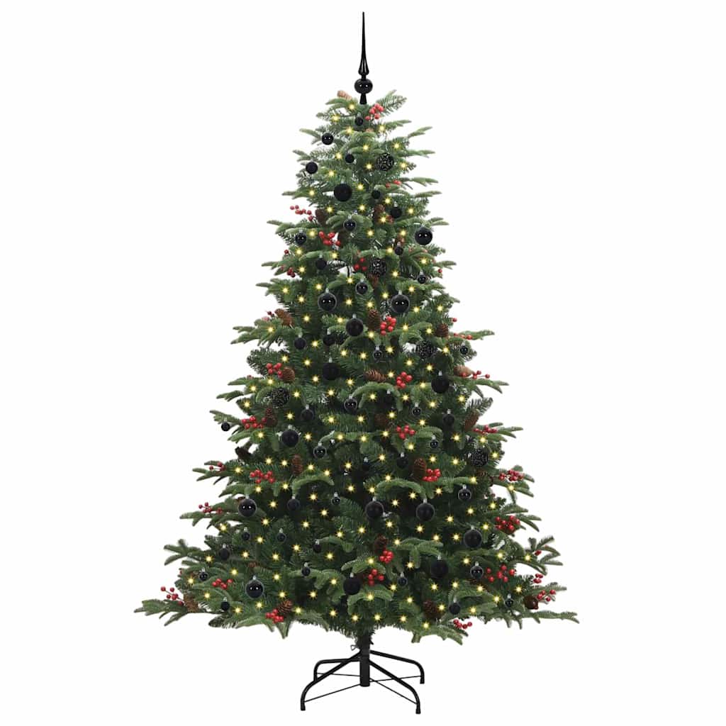 Artificial Christmas Tree with LED Strip Lights Green 210 cm