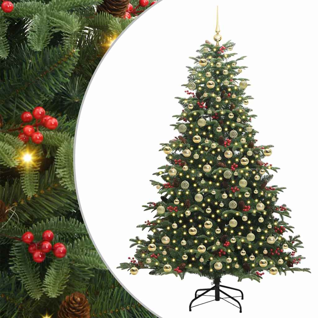 Artificial Christmas Tree with LED Strip Lights Green 210 cm