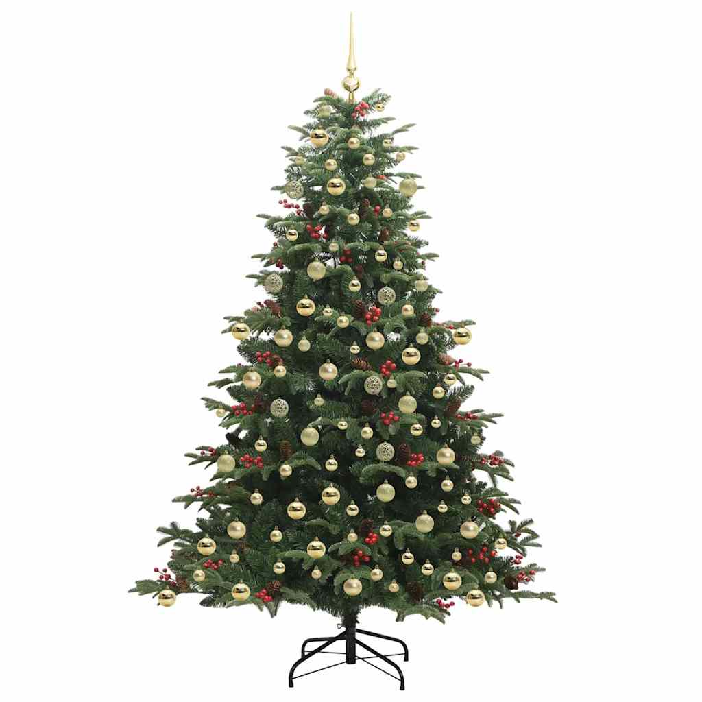 Artificial Christmas Tree with LED Strip Lights Green 210 cm
