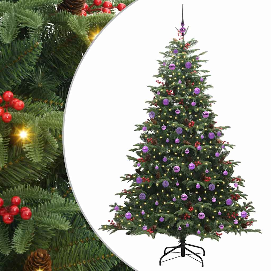 Artificial Christmas Tree with LED Strip Lights Green 210 cm