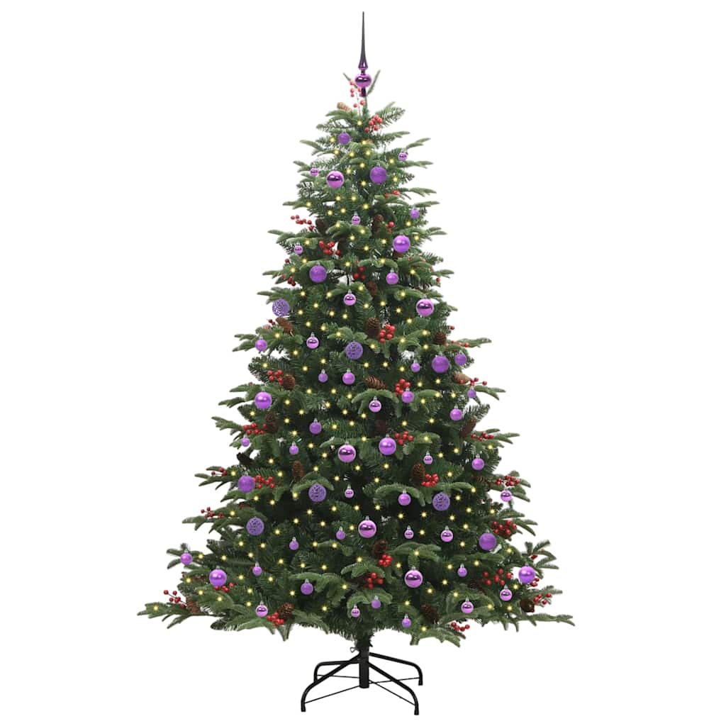 Artificial Christmas Tree with LED Strip Lights Green 210 cm