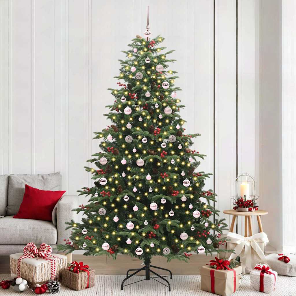 Artificial Christmas Tree with LED Strip Lights Green 240 cm