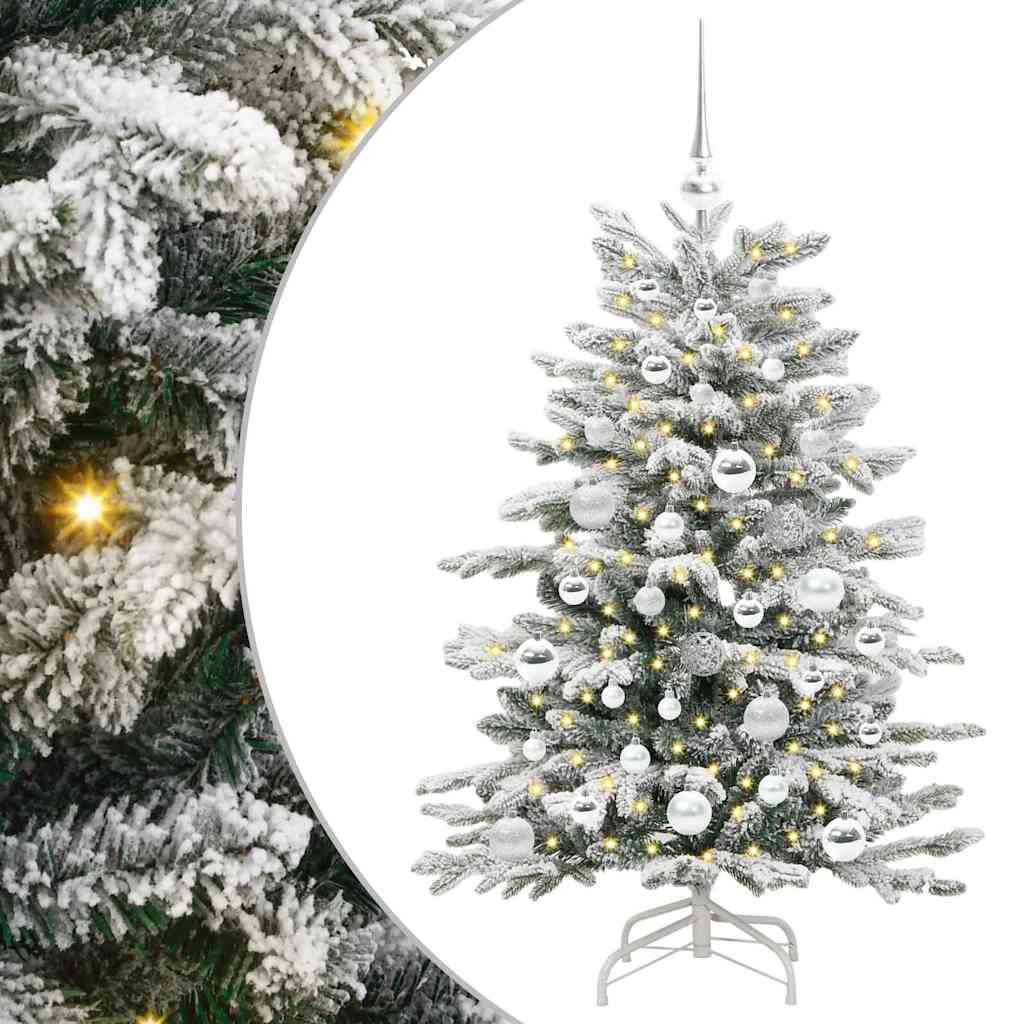 Artificial Hinged Christmas Tree White 120 cm PE and PVC
