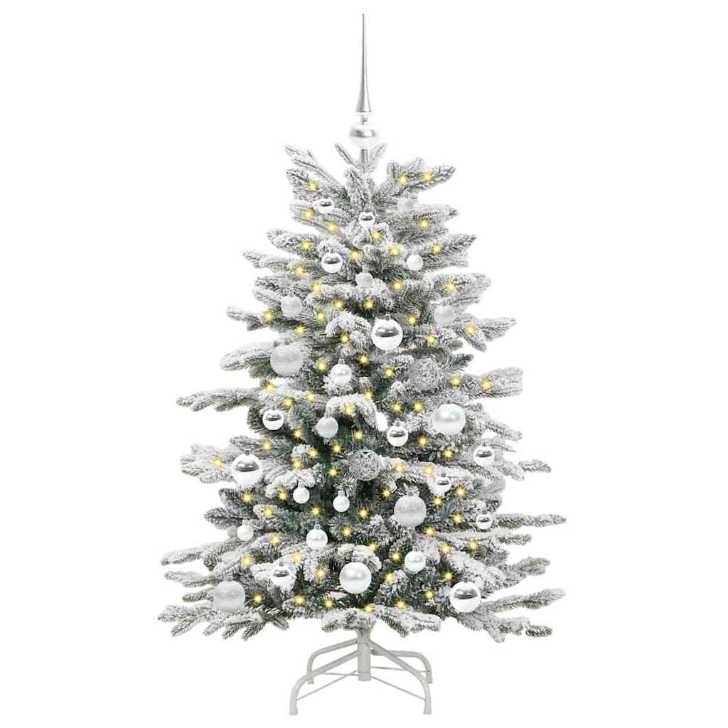 Artificial Hinged Christmas Tree White 120 cm PE and PVC