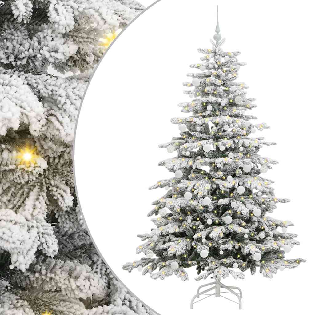 Artificial Hinged Christmas Tree White 180 cm PE and PVC