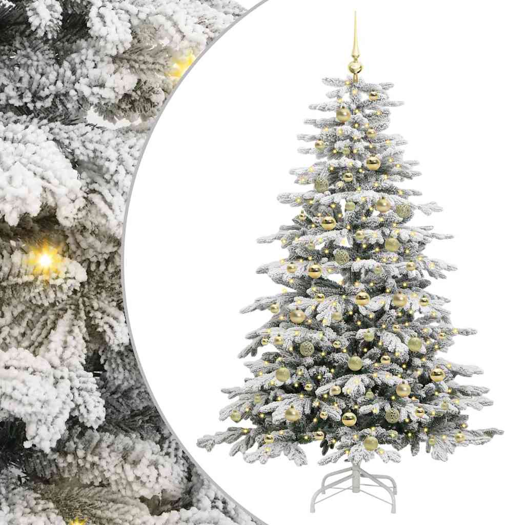 Artificial Hinged Christmas Tree White 180 cm PE and PVC