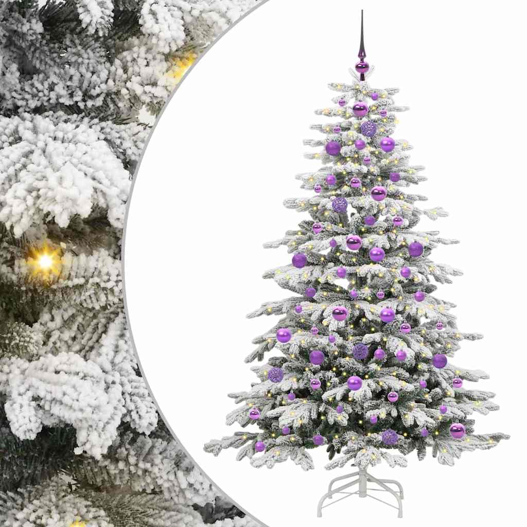 Artificial Hinged Christmas Tree White 180 cm PE and PVC