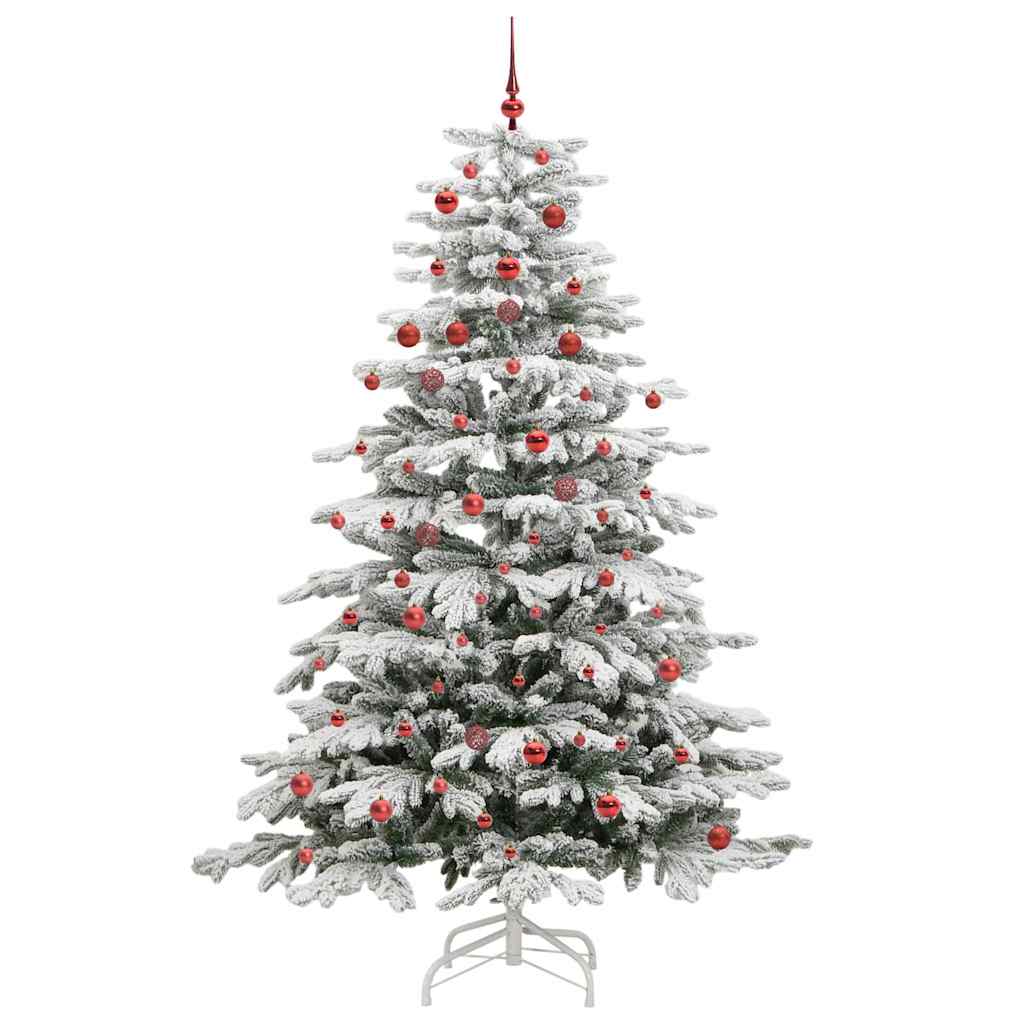 Artificial Hinged Christmas Tree White 210 cm PE and PVC