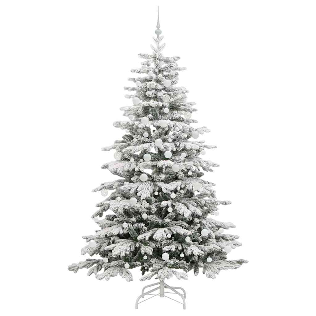 Artificial Hinged Christmas Tree White 210 cm PE and PVC