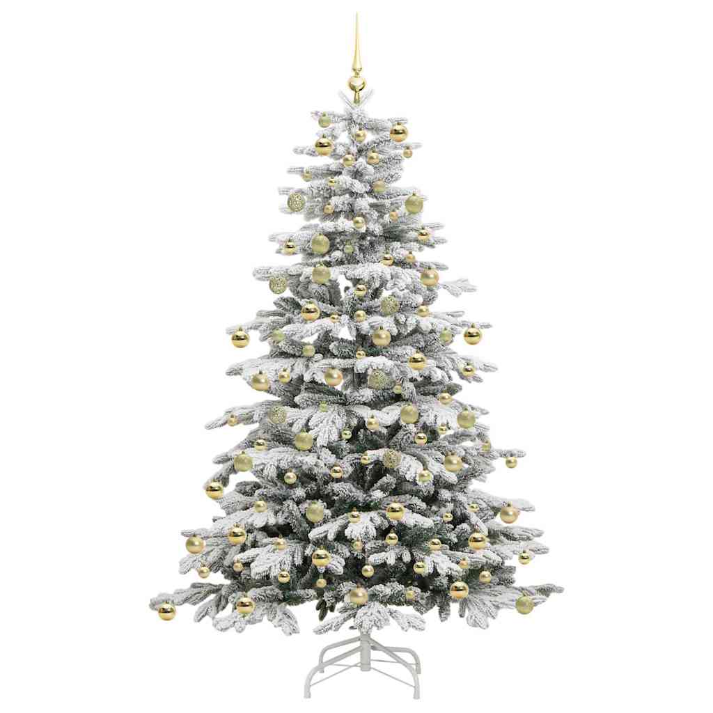 Artificial Hinged Christmas Tree White 210 cm PE and PVC