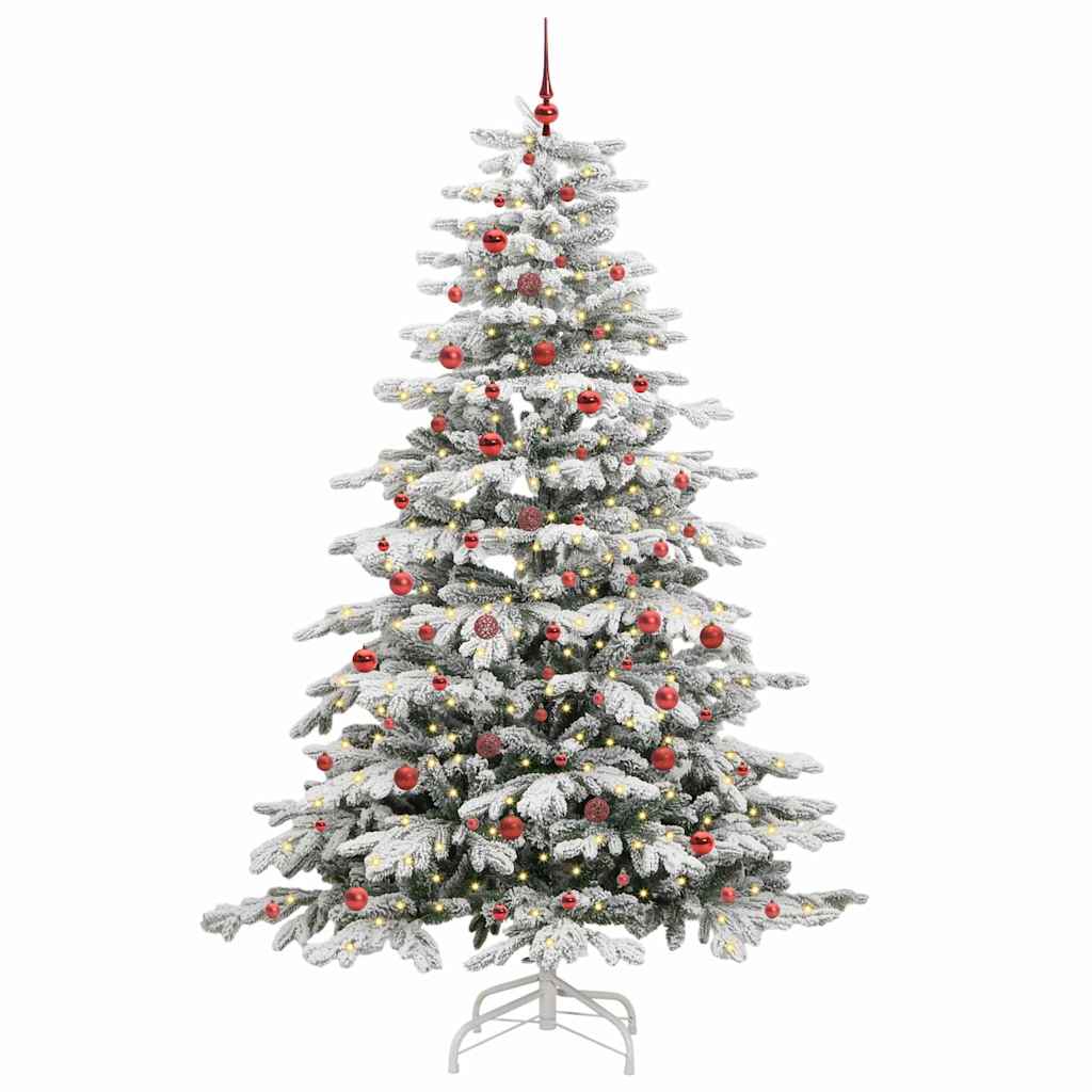 Artificial Hinged Christmas Tree White 240 cm PE and PVC