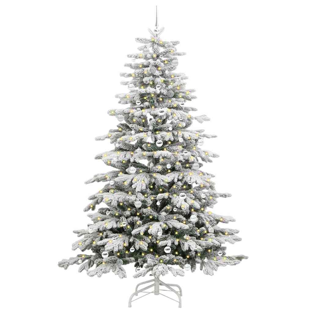 Artificial Hinged Christmas Tree White 240 cm PE and PVC