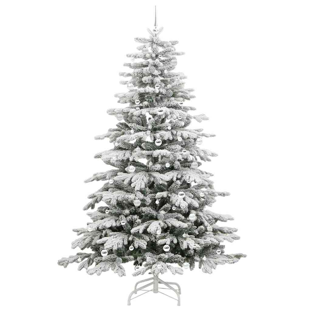 Artificial Hinged Christmas Tree White 240 cm PE and PVC