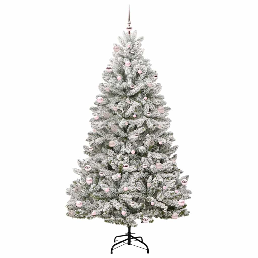 Artificial Christmas Tree Green and White 240 cm PVC and Metal