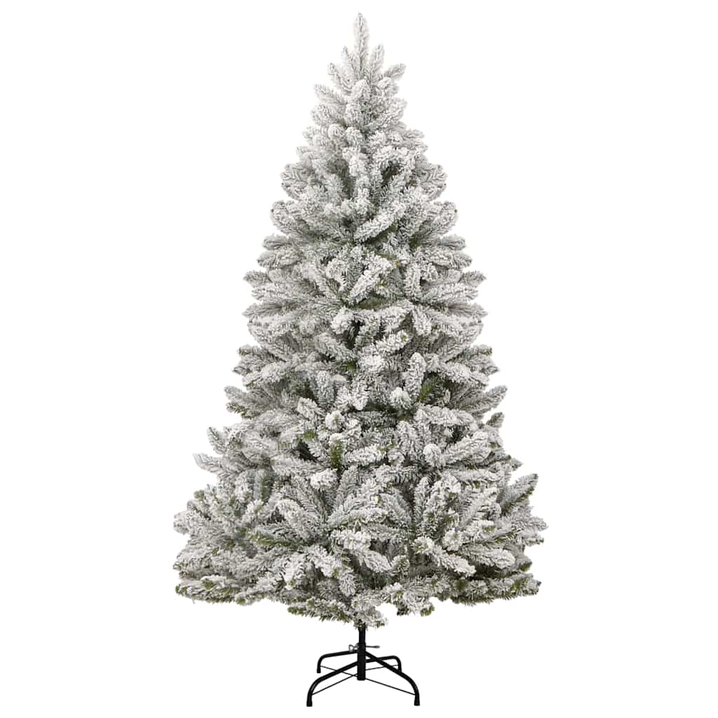 Artificial Christmas Tree Green and White 240 cm PVC and Metal