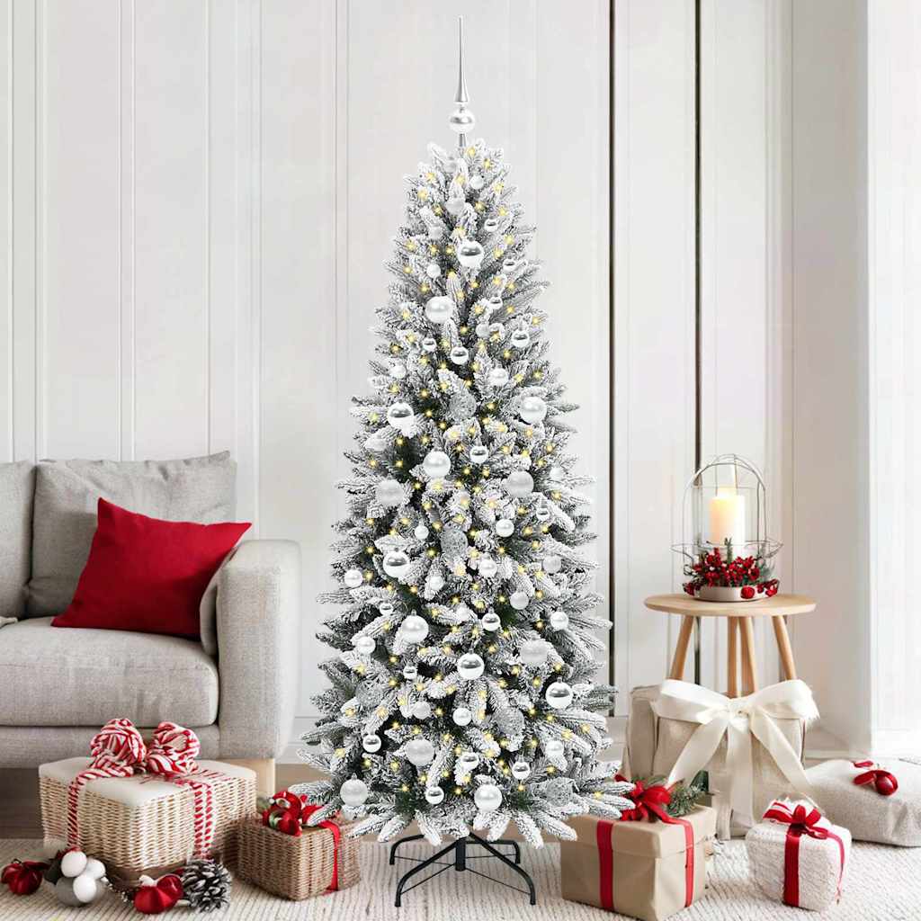 Artificial Christmas Tree with 300 LEDs White 73 x 73 x 180 cm