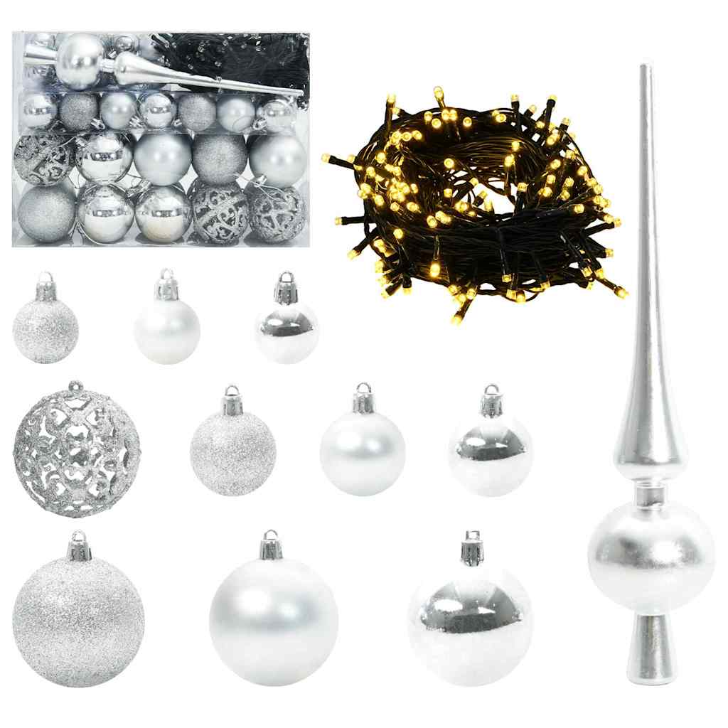 Artificial Christmas Tree with 150 LEDs Green and white 150 cm