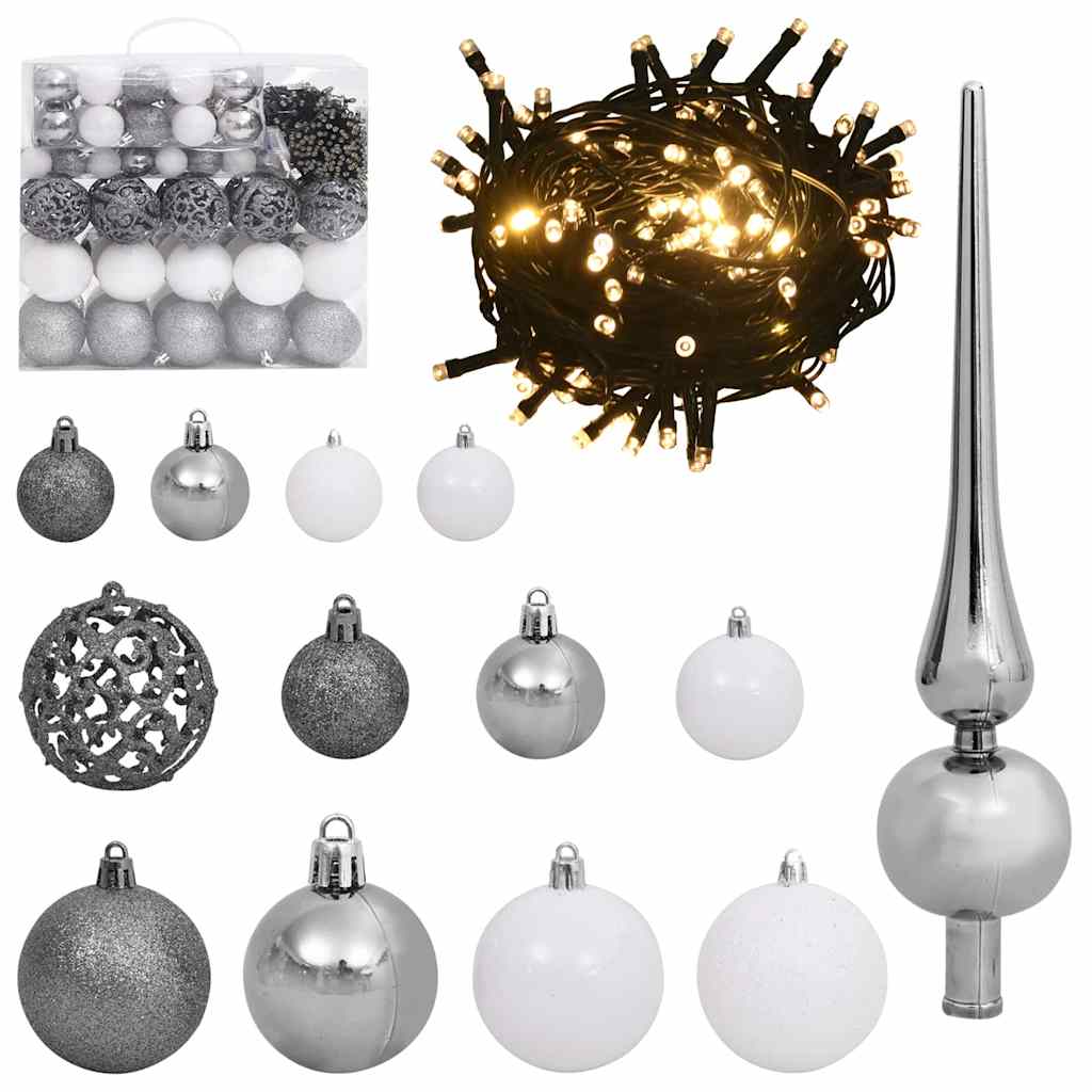 Artificial Christmas Tree with 300 LEDs with Stand White 180 cm