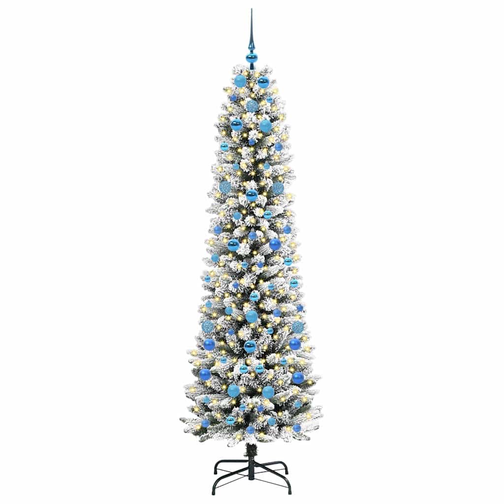 Artificial Christmas Tree with 300 LEDs Green and white 210 cm