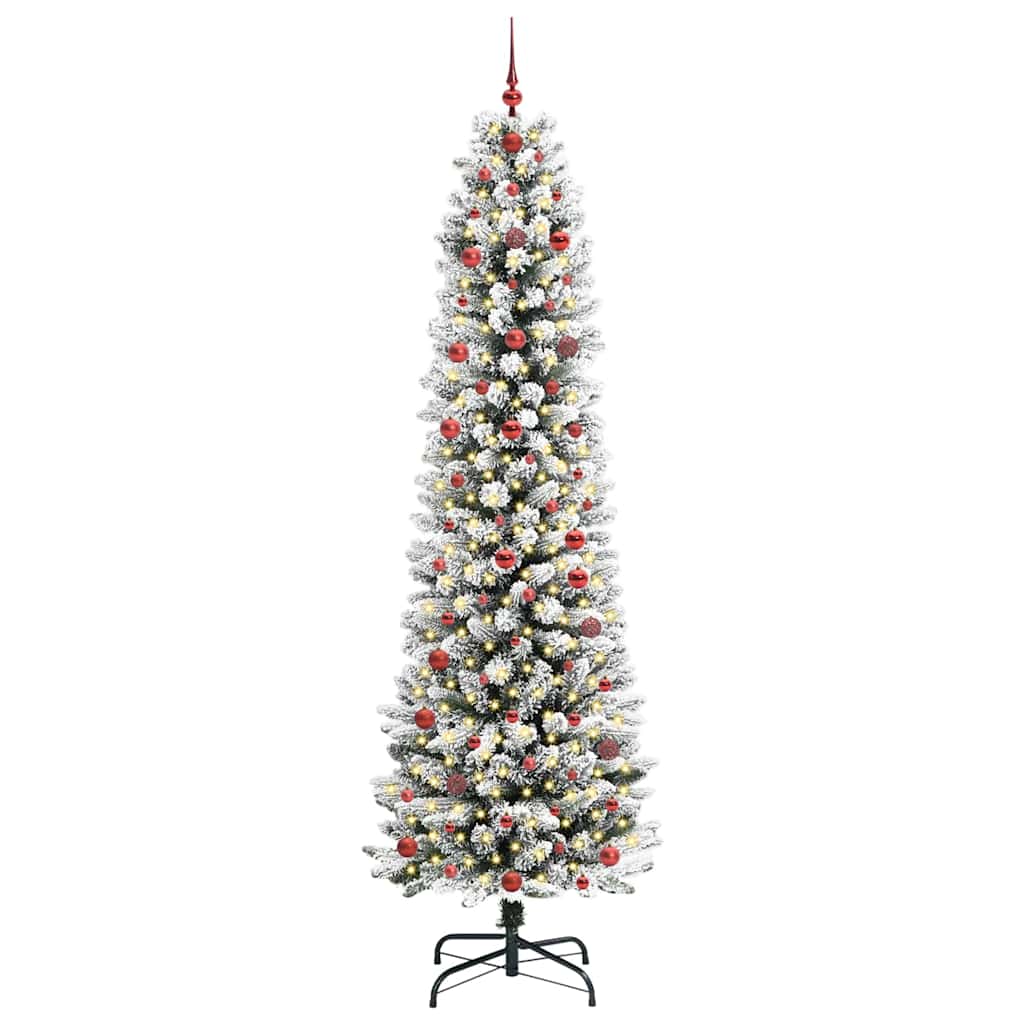 Artificial Christmas Tree with 300 LEDs Green and white 240 cm