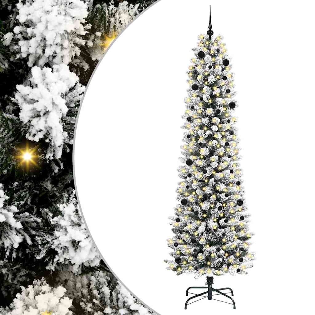 Artificial Christmas Tree with 300 LEDs Green and white 240 cm