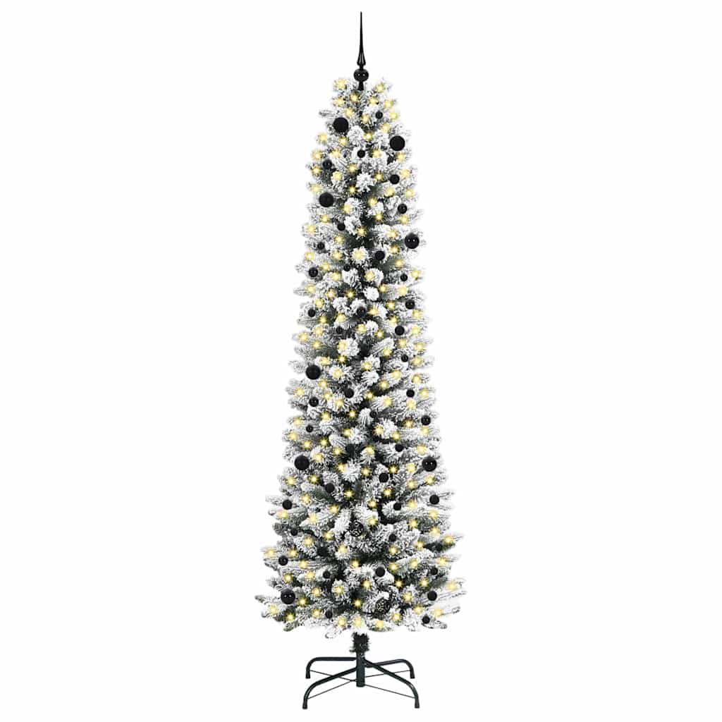 Artificial Christmas Tree with 300 LEDs Green and white 240 cm