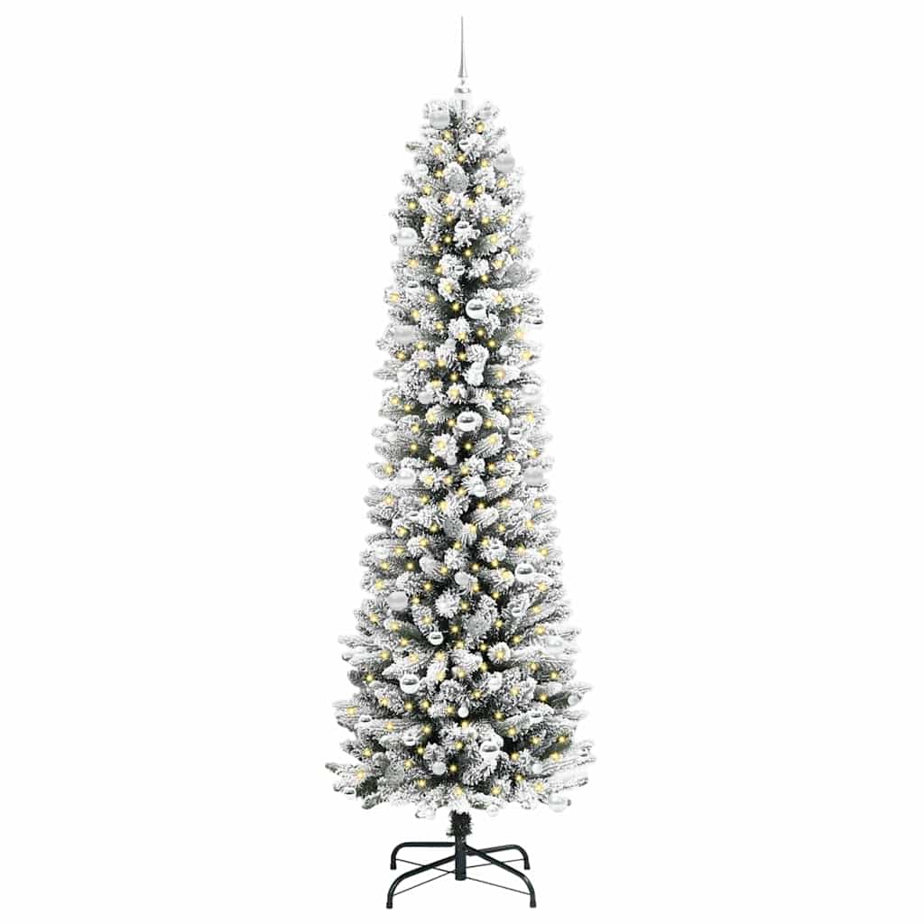 Artificial Christmas Tree with 300 LEDs Green and white 240 cm