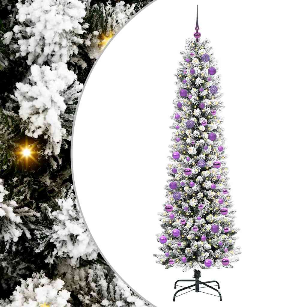 Artificial Christmas Tree with 300 LEDs Green and white 240 cm