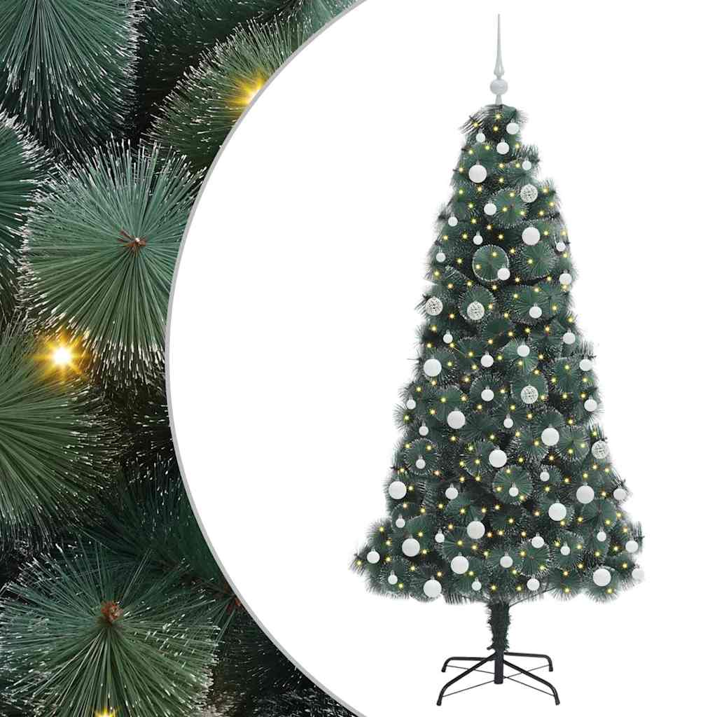 Artificial Pre-lit Christmas Tree with Ball Set Green 180 cm