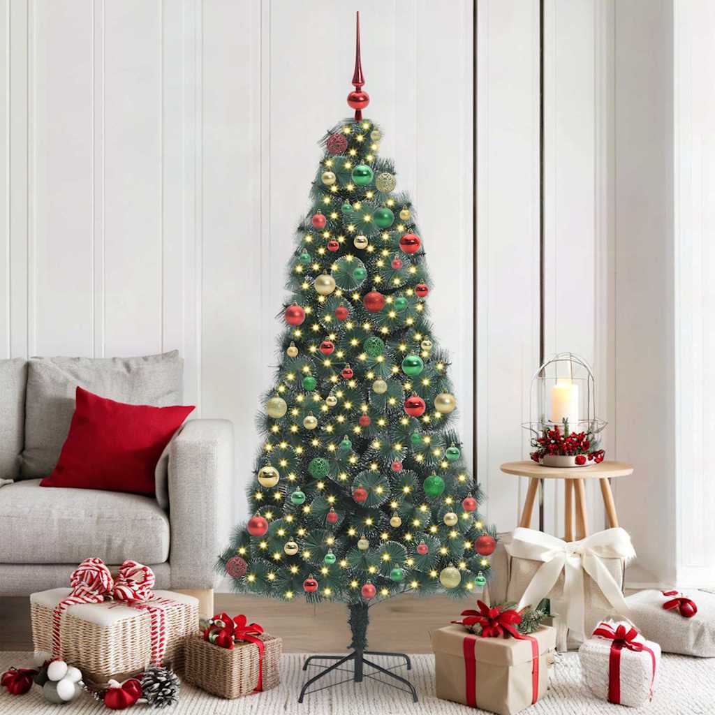 Artificial Pre-lit Christmas Tree with Ball Set Green 180 cm